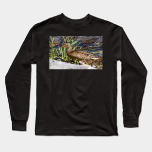 Female Duck on the Shoreline. Long Sleeve T-Shirt